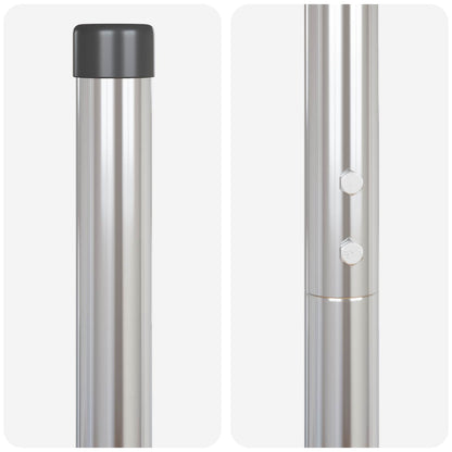 Zaunpfosten 12 pcs Silber Pulverbeschichteter Stahl