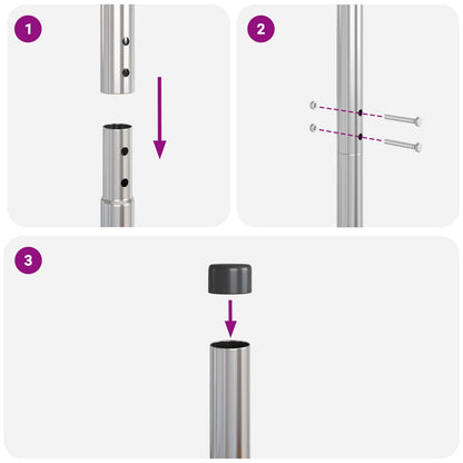 Zaunpfosten 12 pcs Silber Pulverbeschichteter Stahl