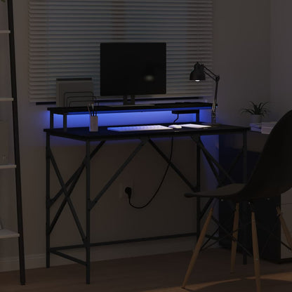 Schreibtisch mit Regal Schwarz Eichen-Optik 100 x 50 x 86,5 cm