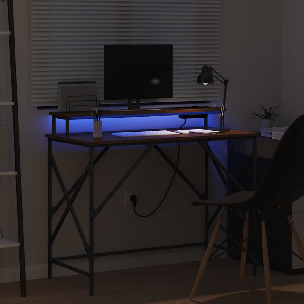 Schreibtisch mit Regal Braun Eichen-Optik 100 x 50 x 86,5 cm