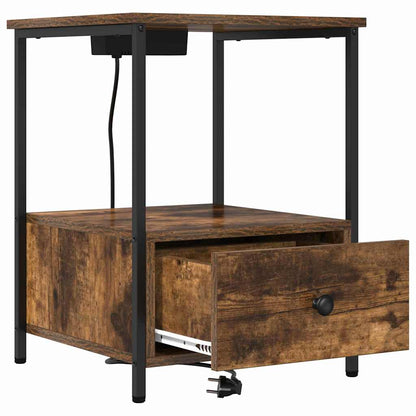 Nachttisch mit Speicher 2 pcs Geräucherte Eiche 42 x 41 x 56 cm