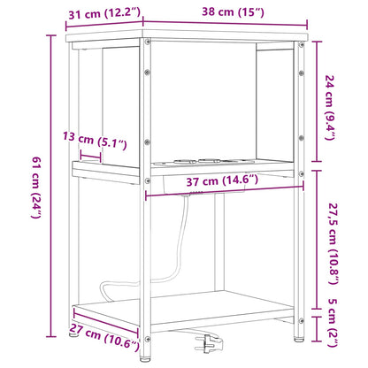 Nachttisch Sonoma-Eiche 38 x 31 x 61 cm Holzwerkstoff