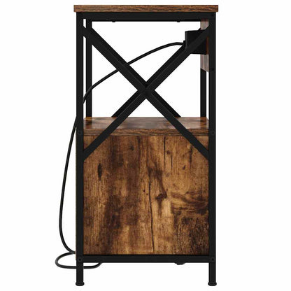 Nachttisch 2 pcs Geräucherte Eiche 40 x 31 x 60 cm