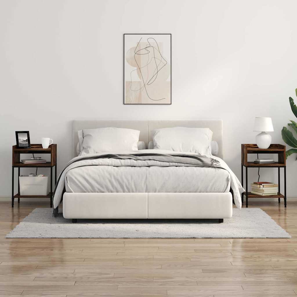 Nachttisch mit Regal 2 pcs Geräucherte Eiche 40 x 40 x 61 cm