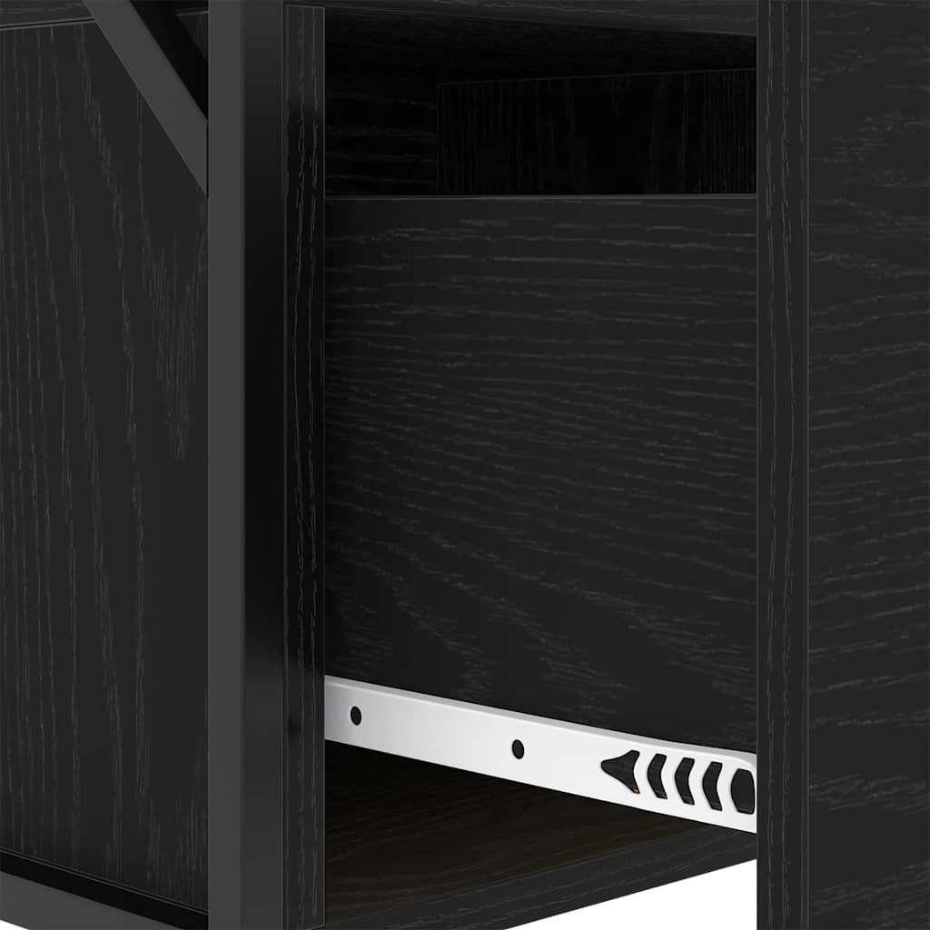 Nachttisch 2 pcs Schwarz Eichen-Optik 40 x 31 x 60 cm