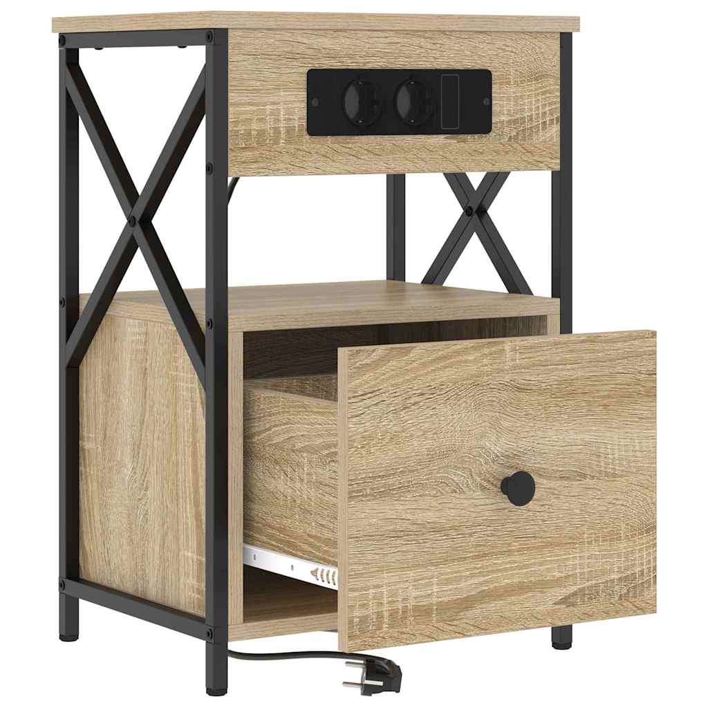Nachttisch 2 pcs Sonoma-Eiche 40 x 31 x 60 cm Holzwerkstoff