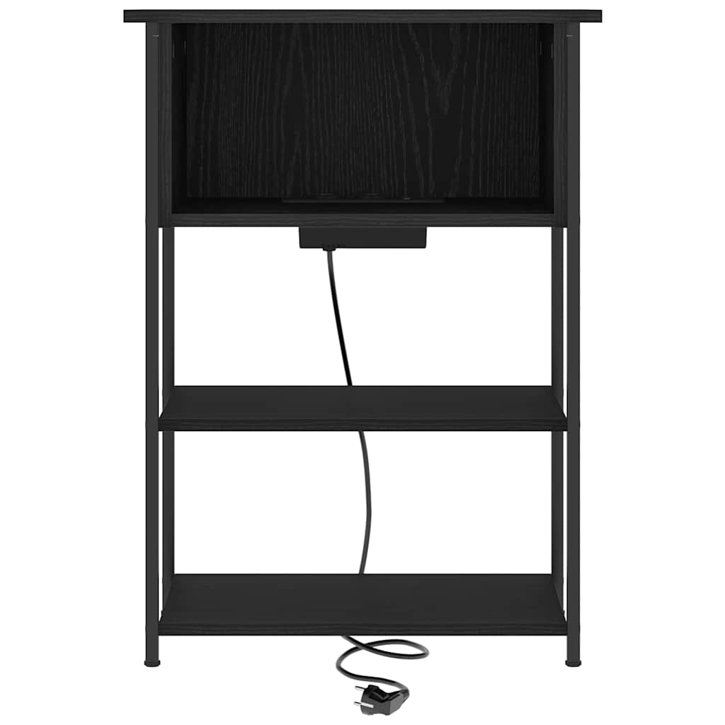 Nachttisch Schwarz Eichen-Optik 55 x 31 x 76 cm Holzwerkstoff