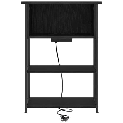 Nachttisch Schwarz Eichen-Optik 55 x 31 x 76 cm Holzwerkstoff