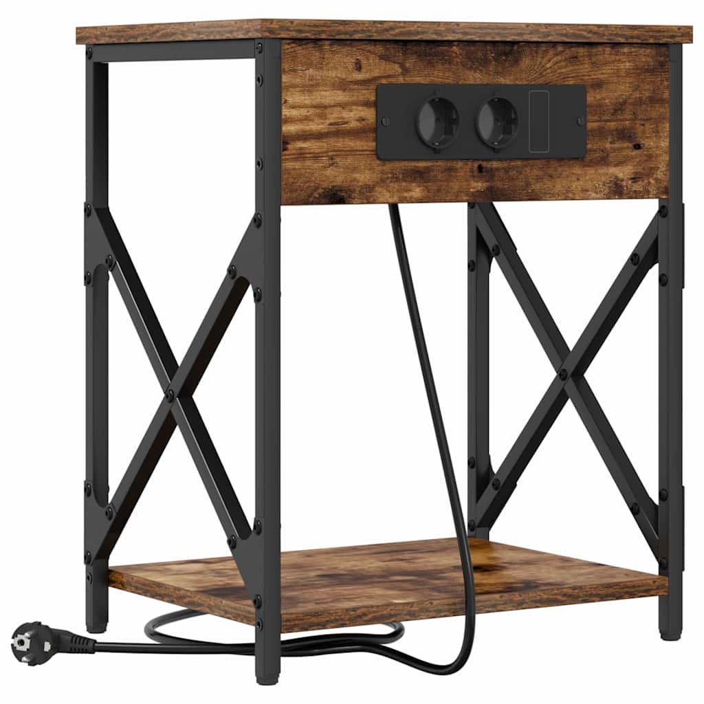 Nachttisch 2 pcs Geräucherte Eiche 41 x 31 x 51 cm