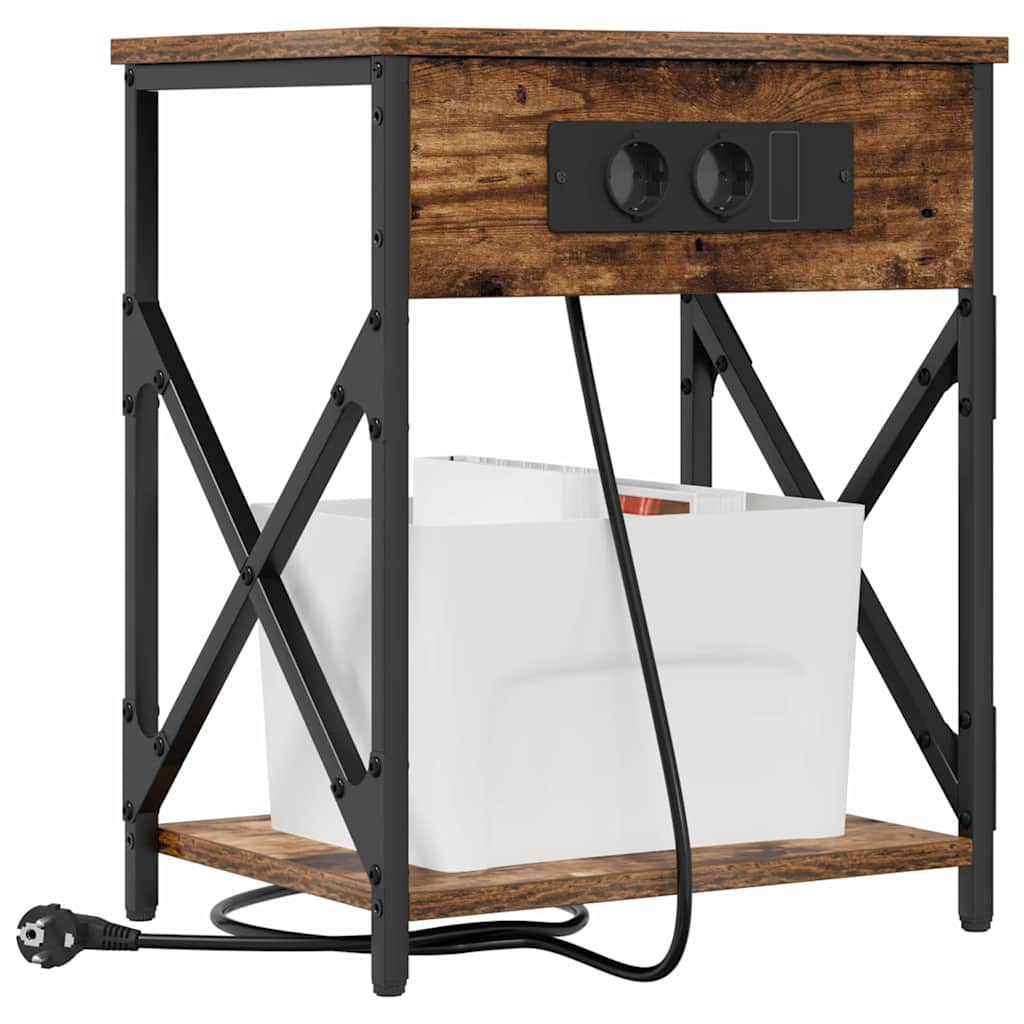 Nachttisch 2 pcs Geräucherte Eiche 41 x 31 x 51 cm