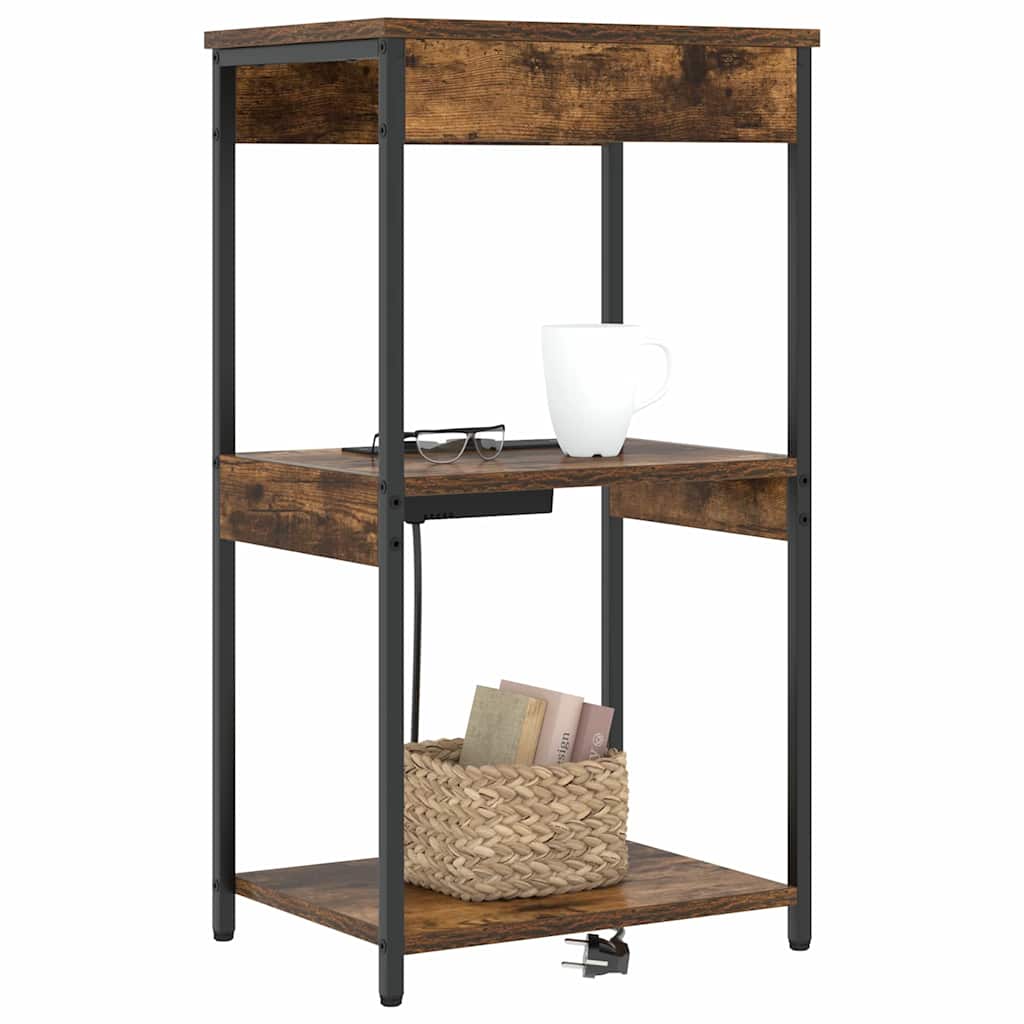 Nachttisch Geräucherte Eiche 41 x 31 x 76 cm Holzwerkstoff