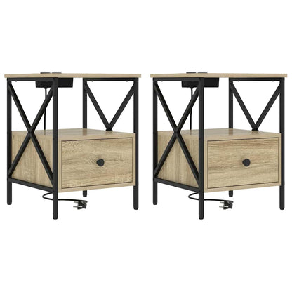 Nachttisch 2 pcs Sonoma-Eiche 41,5 x 40,5 x 55 cm Holzwerkstoff