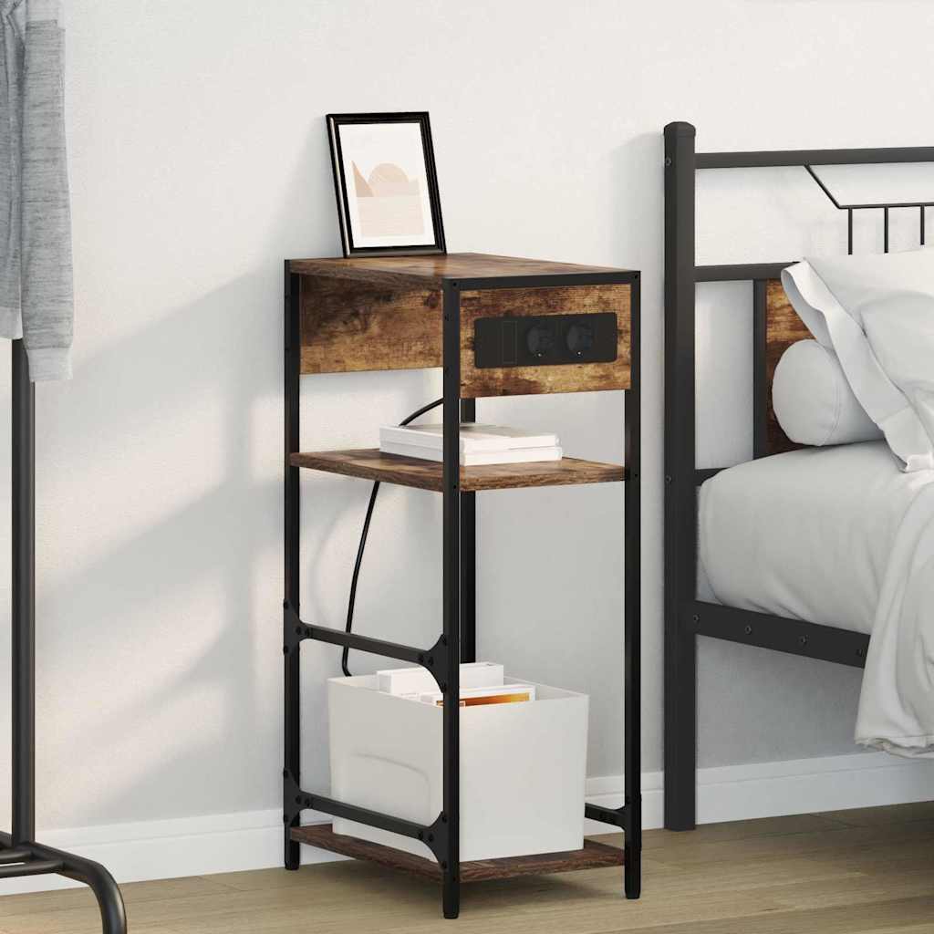 Nachttisch Geräucherte Eiche 40 x 27 x 76 cm Holzwerkstoff