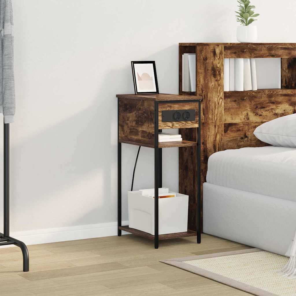 Nachttisch Geräucherte Eiche 41 x 28 x 76 cm Holzwerkstoff