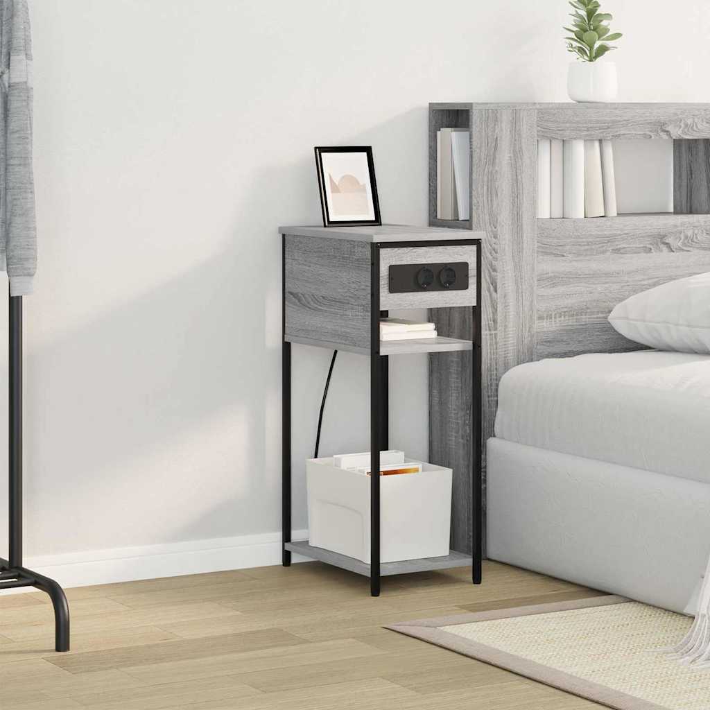 Nachttisch Graues Sonoma 41 x 28 x 76 cm Holzwerkstoff