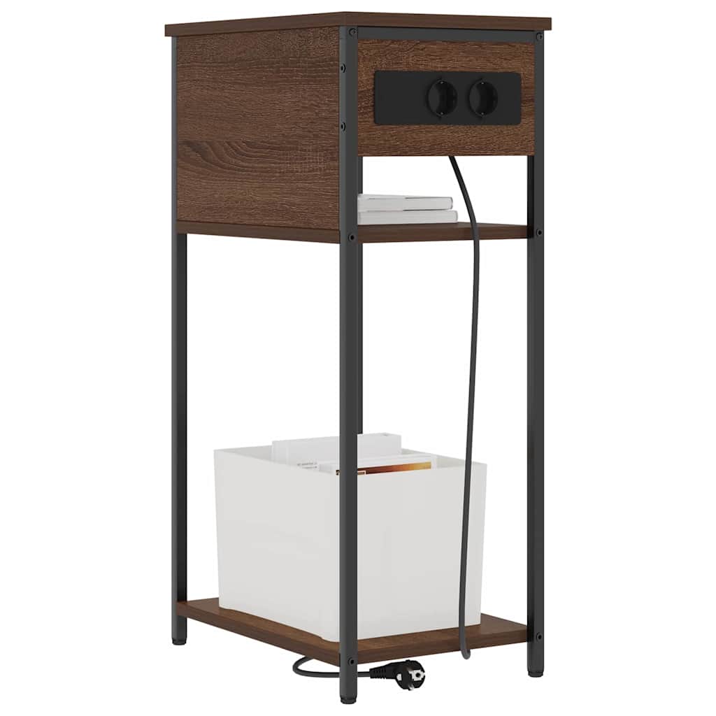 Nachttisch Braun Eichen-Optik 41 x 28 x 76 cm Holzwerkstoff