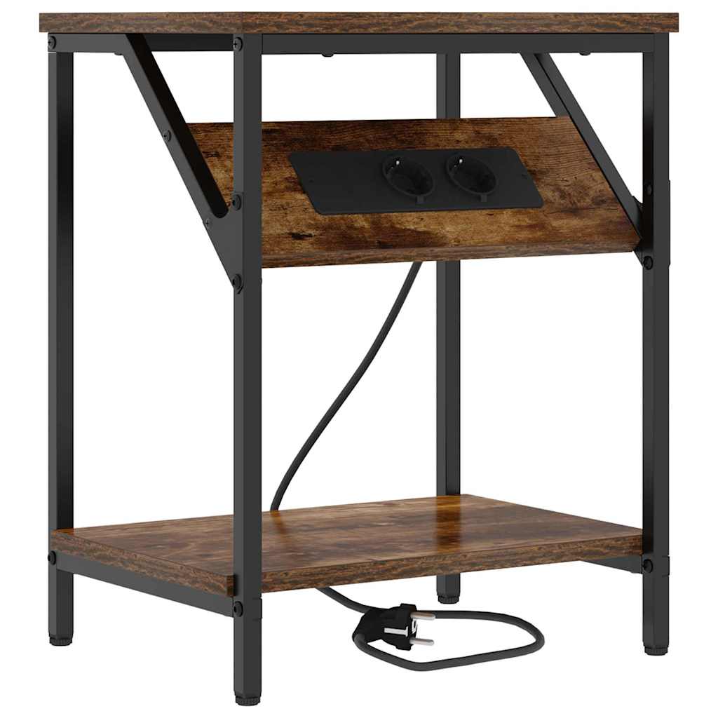 Nachttisch 2 pcs Geräucherte Eiche 38 x 30 x 48 cm