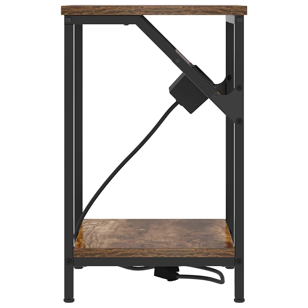 Nachttisch 2 pcs Geräucherte Eiche 38 x 30 x 48 cm