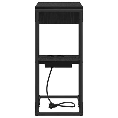 Nachttisch Schwarz Eichen-Optik 41,5 x 26 x 60,5 cm