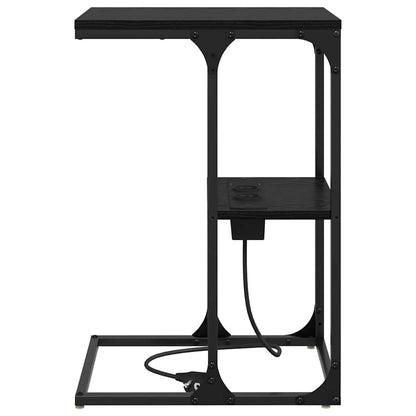 Nachttisch Schwarz Eichen-Optik 41,5 x 26 x 60,5 cm