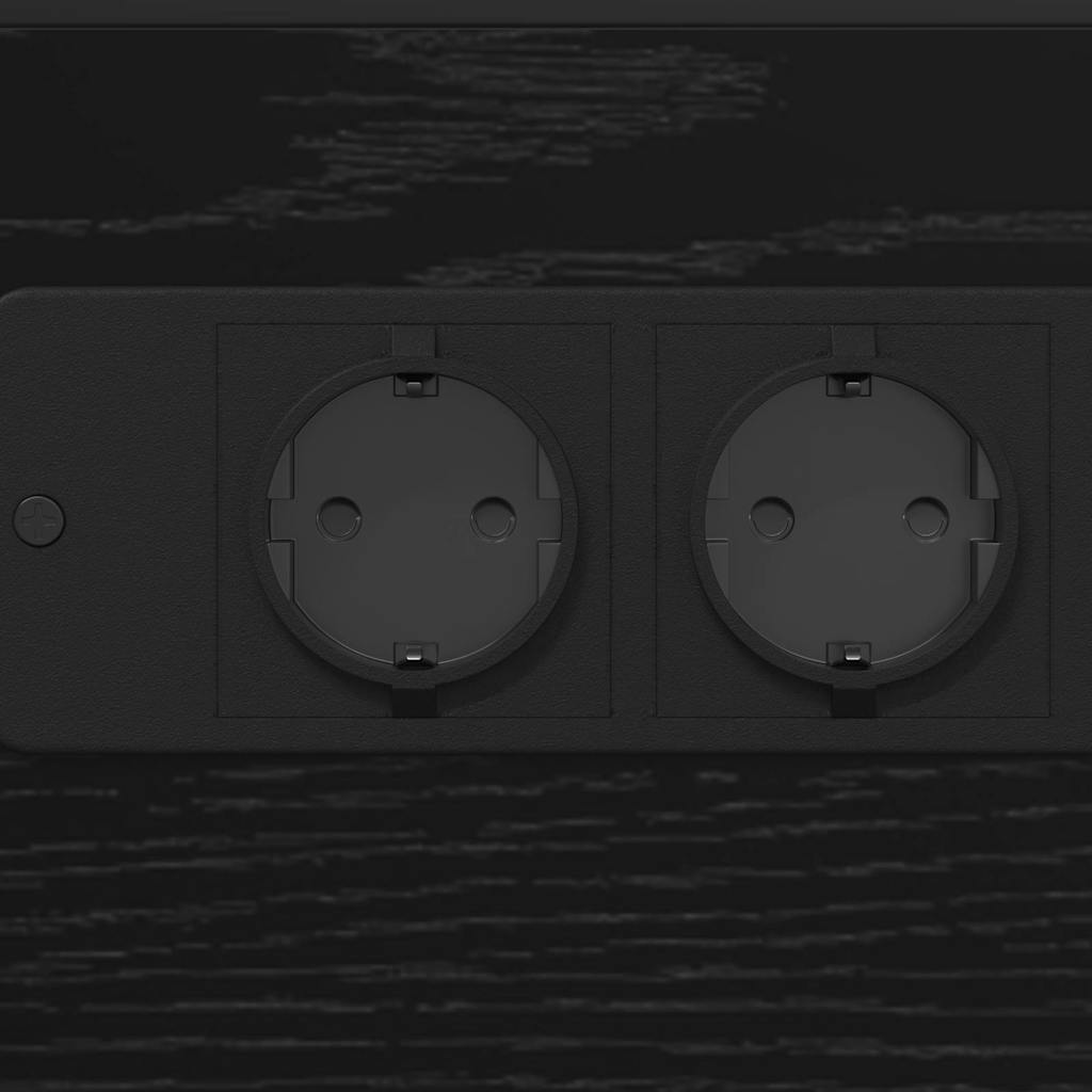 Nachttisch Schwarz Eichen-Optik 41,5 x 26 x 60,5 cm