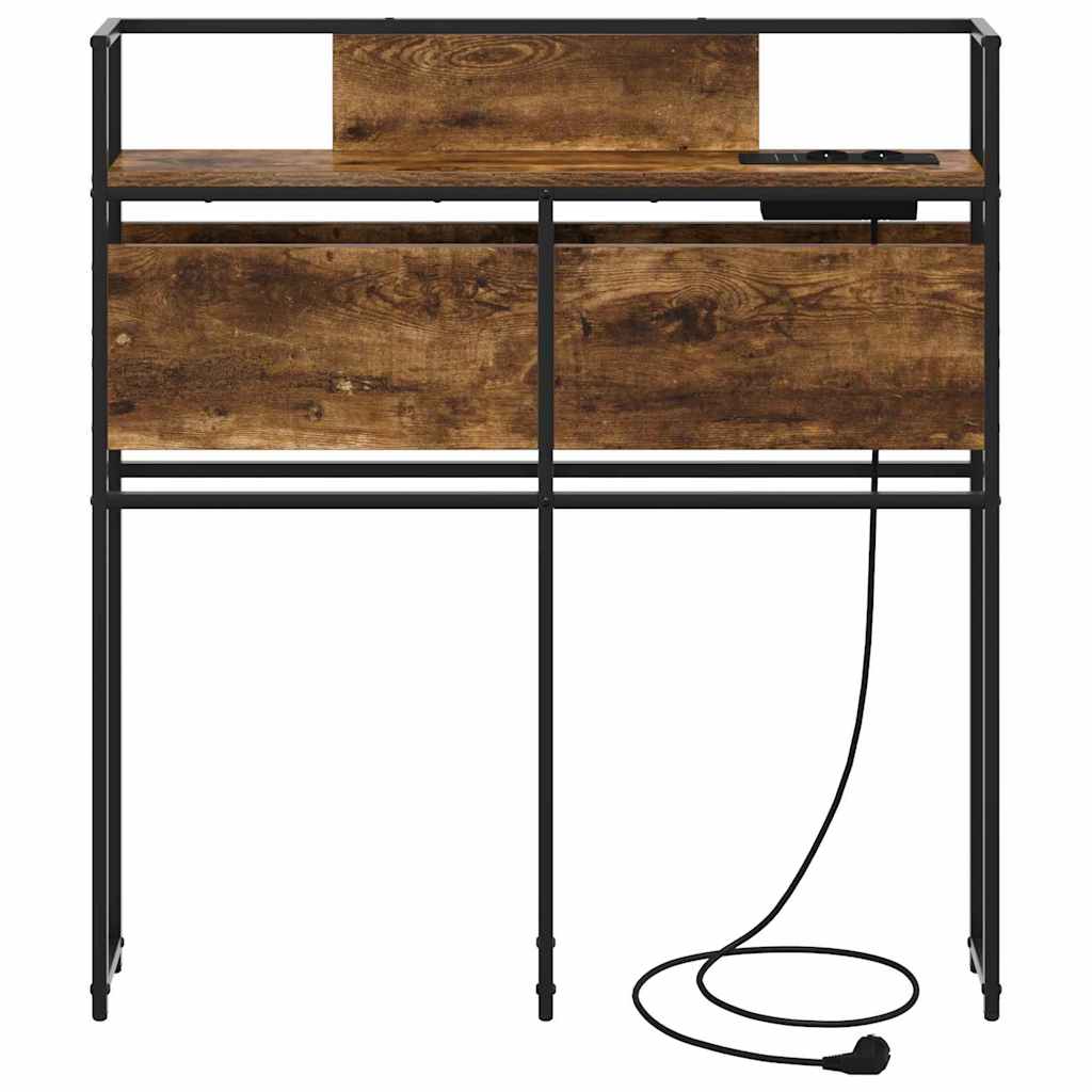 Stauraum-Kopfteil mit Regal Räuchereiche 90 cm Holzwerkstoff