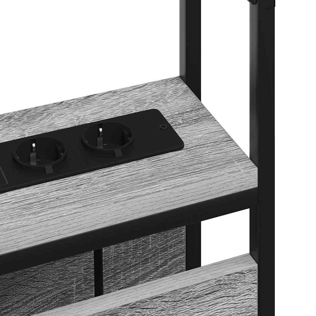 Stauraum-Kopfteil mit Regal Grau Sonoma 90 cm Holzwerkstoff