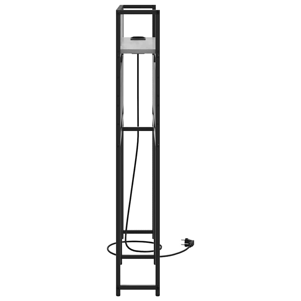 Stauraum-Kopfteil mit Regal Grau Sonoma 90 cm Holzwerkstoff