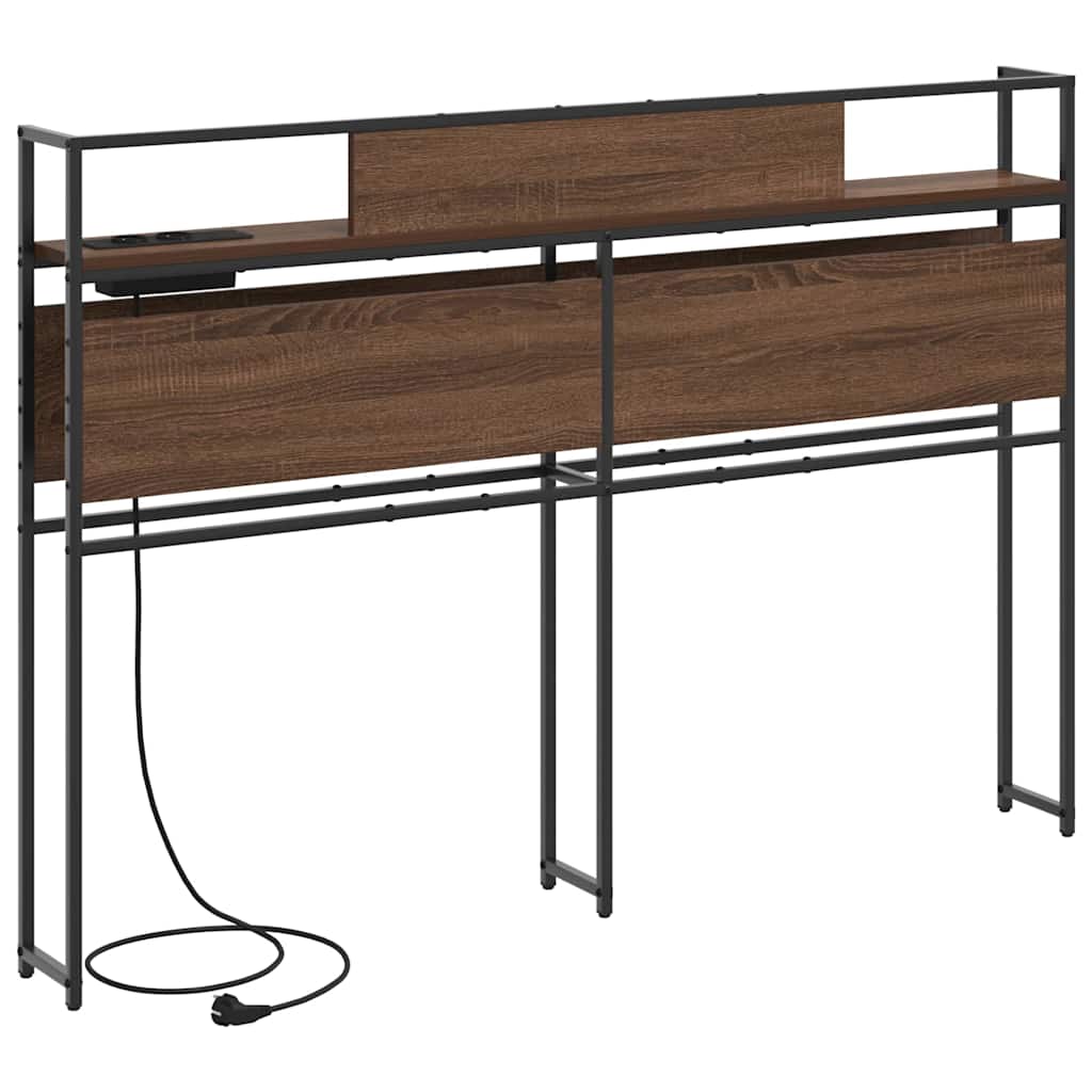 Stauraum-Kopfteil Braun Eichen-Optik 120 cm Holzwerkstoff