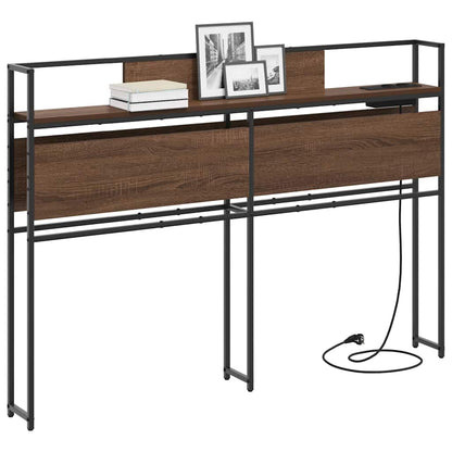 Stauraum-Kopfteil Braun Eichen-Optik 120 cm Holzwerkstoff