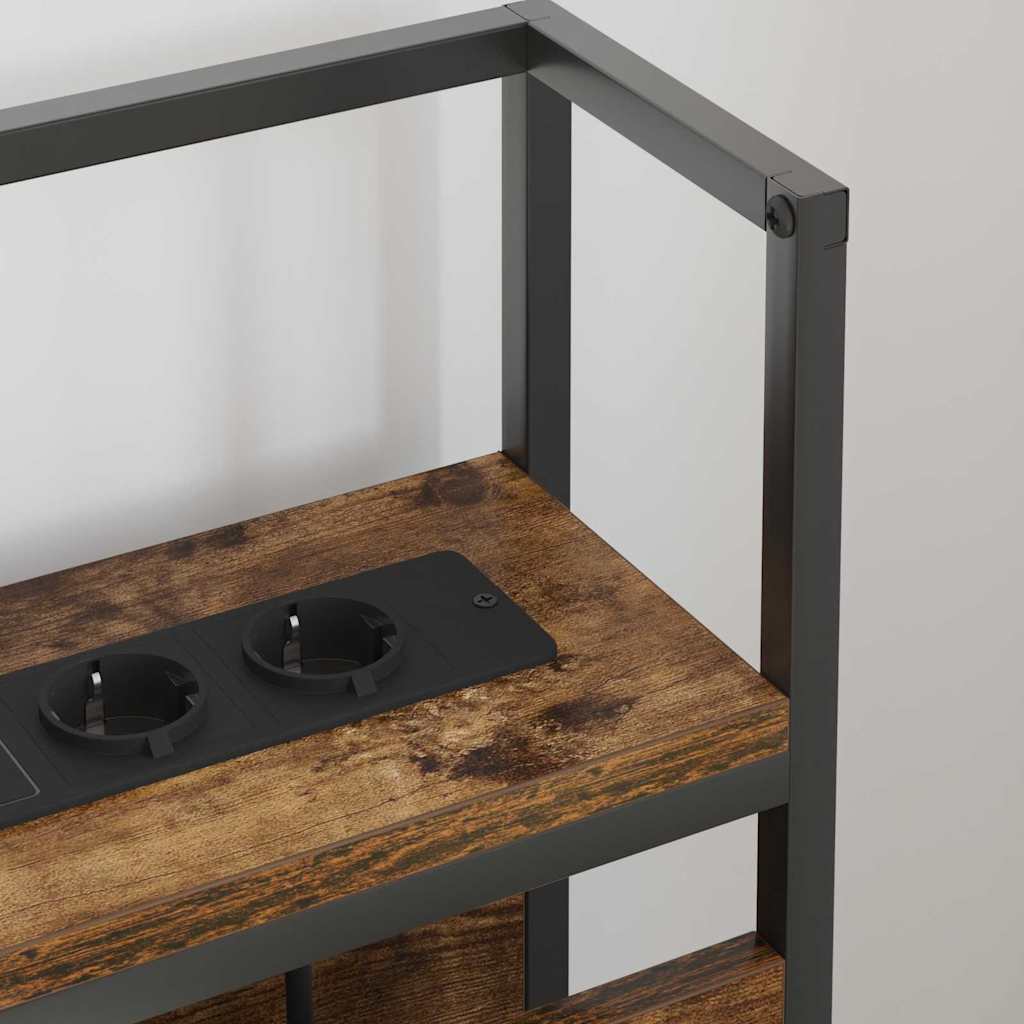 Stauraum-Kopfteil mit Regal Räuchereiche 140 cm Holzwerkstoff