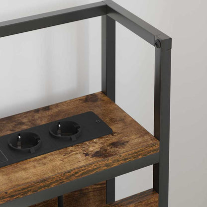 Stauraum-Kopfteil mit Regal Räuchereiche 140 cm Holzwerkstoff