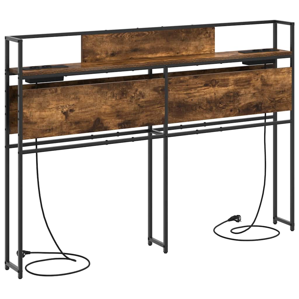 Stauraum-Kopfteil mit Regal Räuchereiche 140 cm Holzwerkstoff