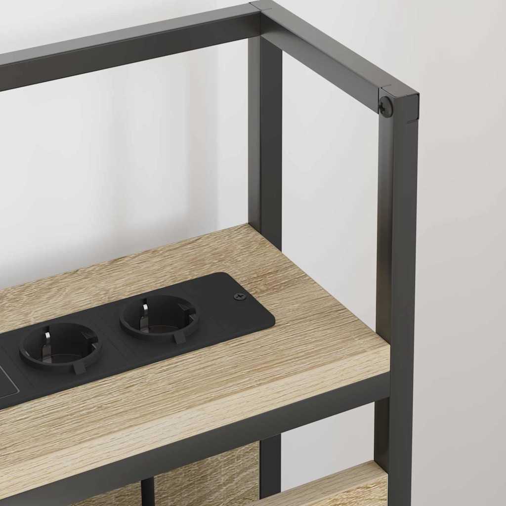 Stauraum-Kopfteil mit Regal Sonoma-Eiche 150 cm Holzwerkstoff