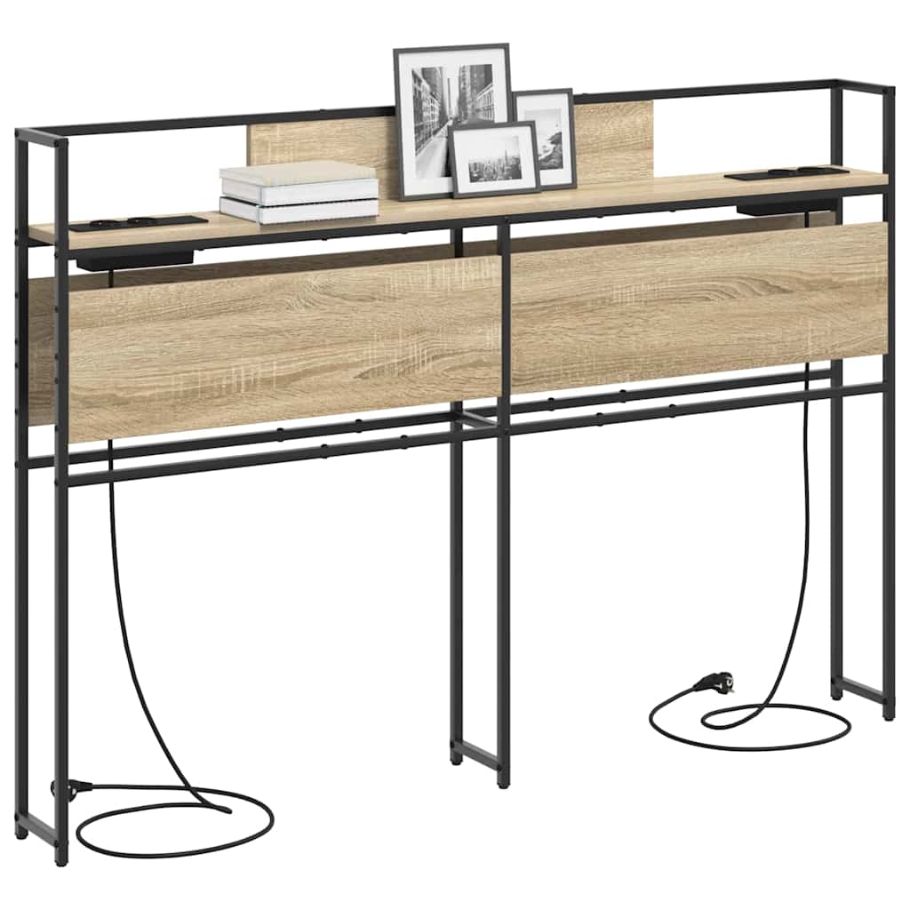 Stauraum-Kopfteil mit Regal Sonoma-Eiche 150 cm Holzwerkstoff