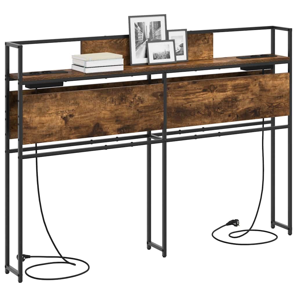 Stauraum-Kopfteil mit Regal Räuchereiche 150 cm Holzwerkstoff