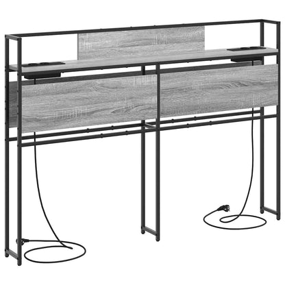 Stauraum-Kopfteil mit Regal Grau Sonoma 160 cm Holzwerkstoff