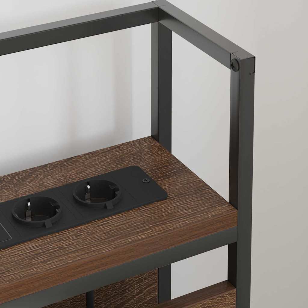 Stauraum-Kopfteil Braun Eichen-Optik 160 cm Holzwerkstoff