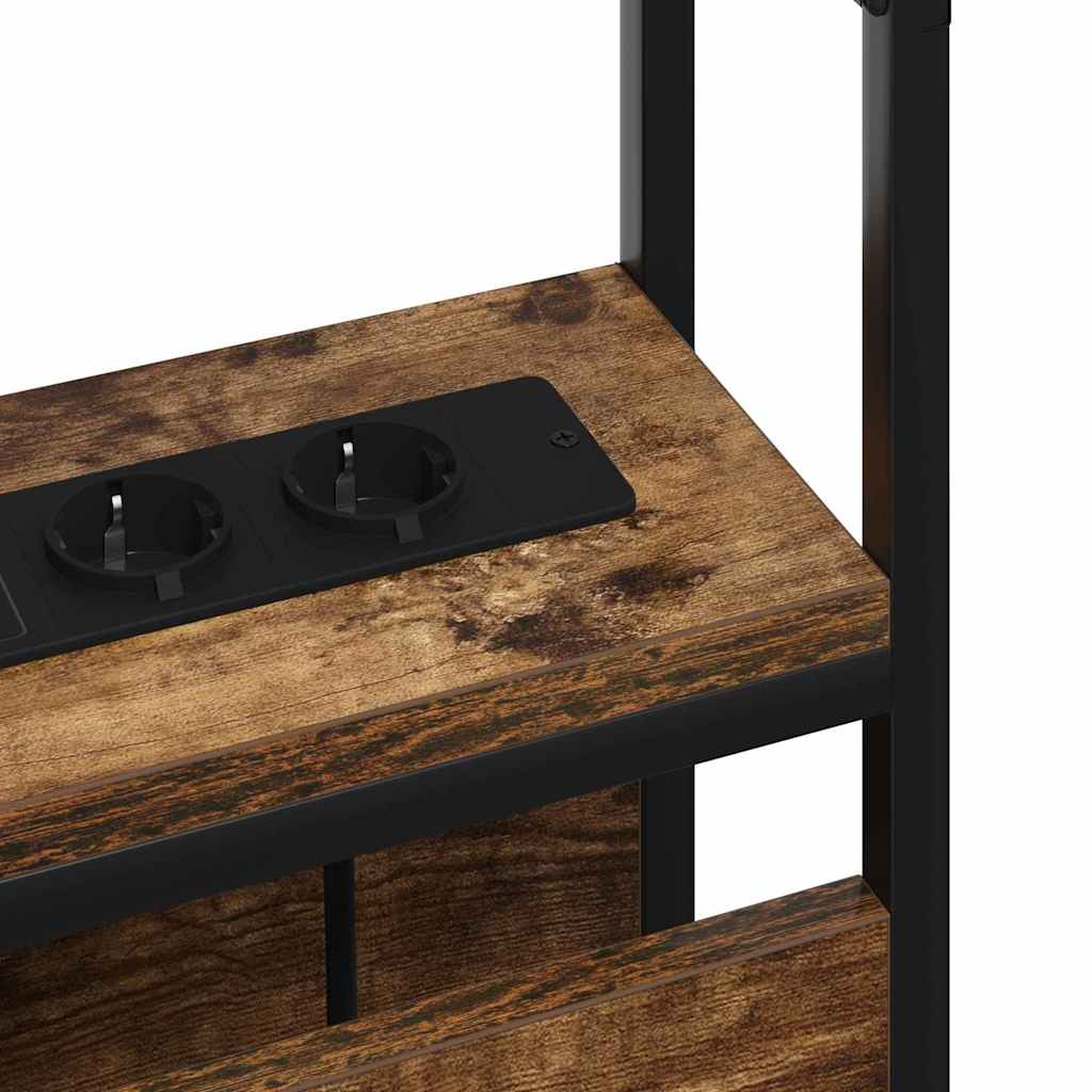 Stauraum-Kopfteil mit Regal Räuchereiche 200 cm Holzwerkstoff