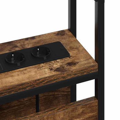 Stauraum-Kopfteil mit Regal Räuchereiche 200 cm Holzwerkstoff