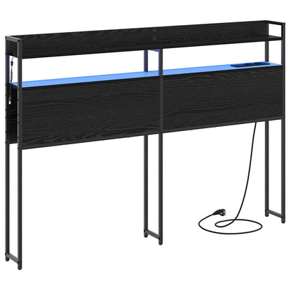 Aufbewahrungskopfteil Schwarz Eichen-Optik 135 cm Holzwerkstoff