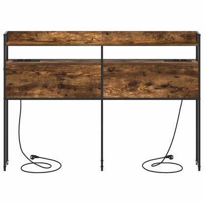 Aufbewahrungskopfteil mit Regal Räuchereiche 140,5 x 15 x 98 cm