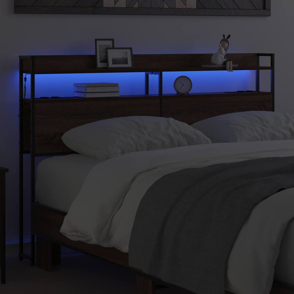 Aufbewahrungskopfteil Braun Eichen-Optik 140,5 x 15 x 98 cm