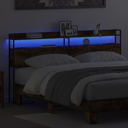 Aufbewahrungskopfteil Räuchereiche 180 cm Holzwerkstoff