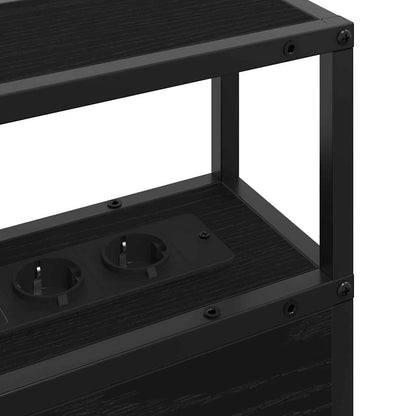 Stauraum-Kopfteil Schwarz Eichen-Optik 90 cm Holzwerkstoff