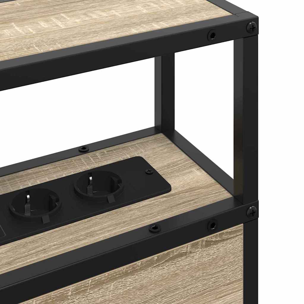 Stauraum-Kopfteil mit Regal Sonoma-Eiche 120 cm Holzwerkstoff