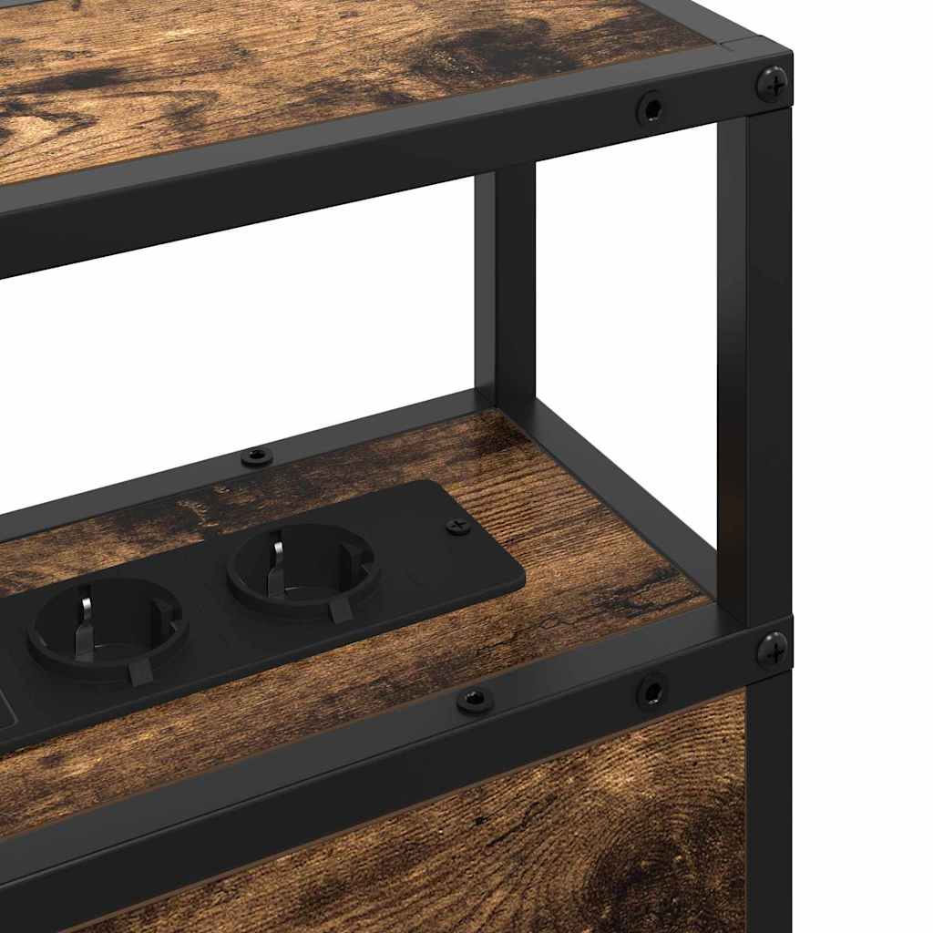 Stauraum-Kopfteil mit Regal Räuchereiche 135 cm Holzwerkstoff