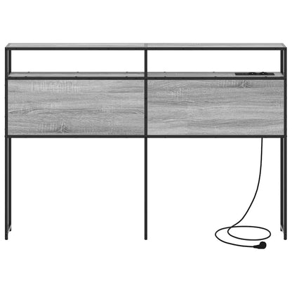 Stauraum-Kopfteil mit Regal Grau Sonoma 135 cm Holzwerkstoff