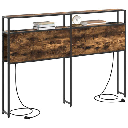 Stauraum-Kopfteil mit Regal Räuchereiche 140 cm Holzwerkstoff