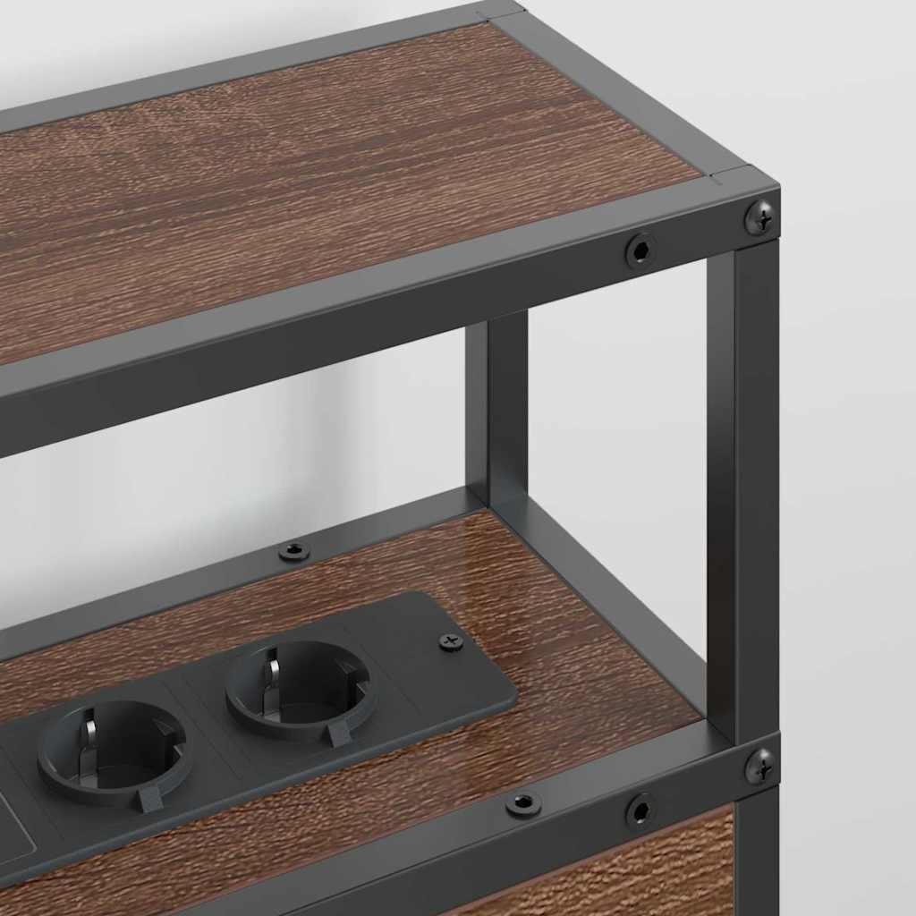 Stauraum-Kopfteil Braun Eichen-Optik 140 cm Holzwerkstoff